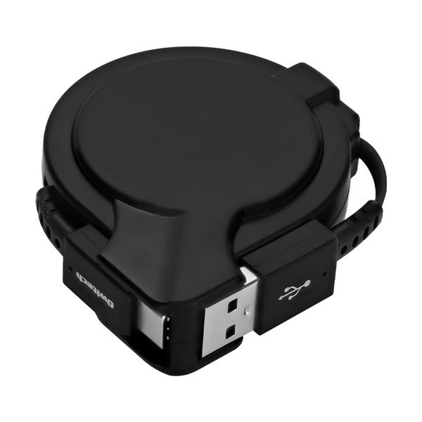 （まとめ） オウルテックkatamaki 片側巻き取り式USB Type-Cケーブル ブラック 75cm OWL-CBKRPAC75-BK 1個 [x3セット]
