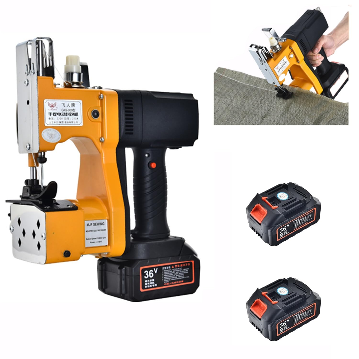 ポータブル袋縫ミシン 充電式 シンシール機 じゅうでんしき ミシン ポータブル 自動割線 自動袋縫い ニットバッグ麻袋綿袋牛革袋牛革紙袋業務用110 V