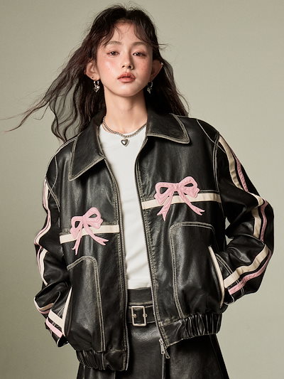 バイカラーカジュアル 韓国ジャケット アウター 女っぽ 2024 長袖 ショート ブラック 大人フェイク 秋冬 かわいい きれいめ 羽織り春レディースレトロ合成 甘くてかっこいい ファッション 色っぽ 9,290円