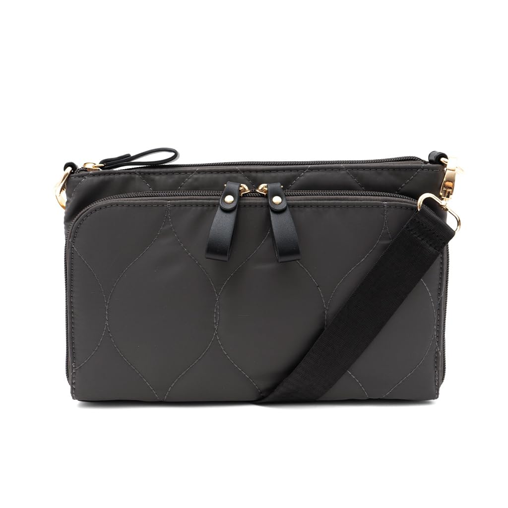 [VITAFELICE] ヴィータフェリーチェ キルティング ナイロン ショルダーバッグ レディース sib-20031z (チャコール)