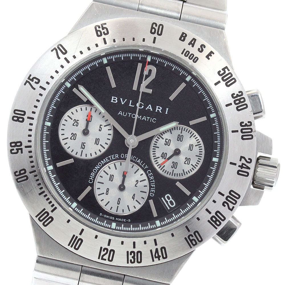 ブルガリ BVLGARI CH40STA ディアゴノ タキメトリック クロノグラフ デイト 自動巻き メンズ _962891【中古】