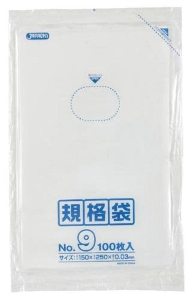 規格袋 9号100枚入03LLD透明 K09 [xまとめ買い（80袋x5ケース）合計400袋セット] 38-454