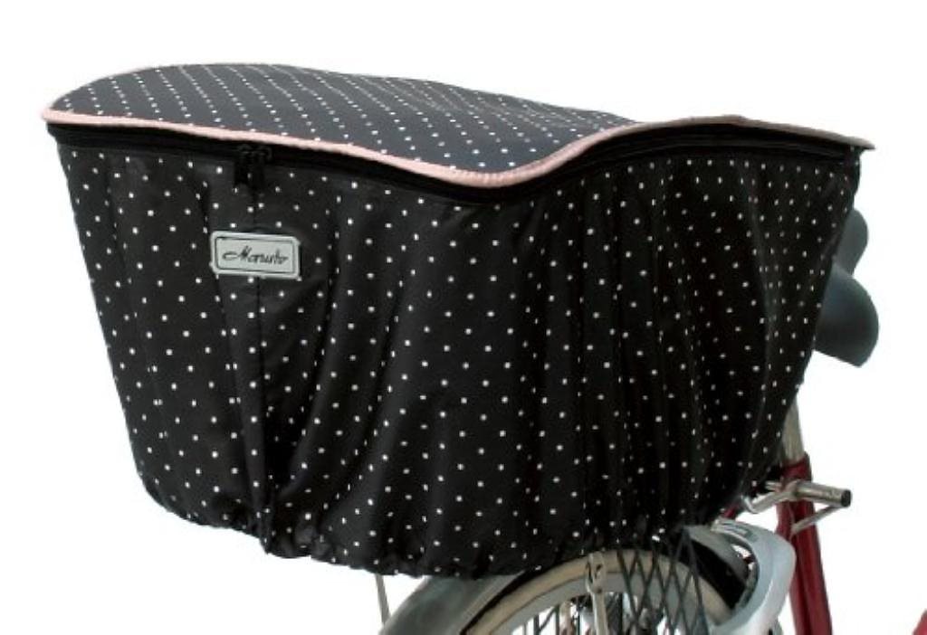 マルト(MARUTO) ファッション後バスケットカバー ファスナー付 D-4RMT 水玉/ブラック まとめ買い2個セット