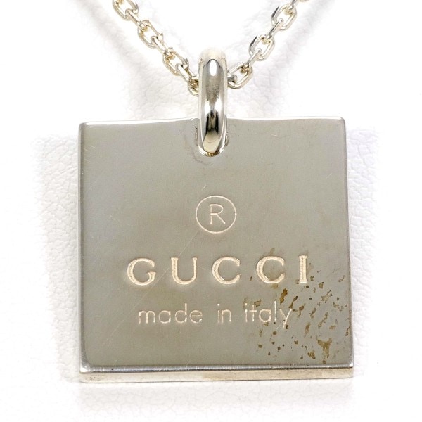 グッチ スクエア シルバー ネックレス 箱 袋 総重量約10.4g 約48cm ジュエリー 中古
