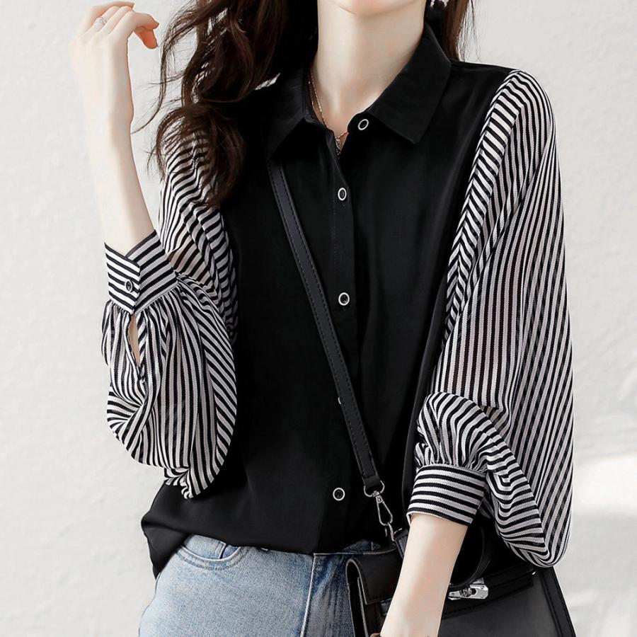 シャツブラウス 長袖 レディース 春夏秋
