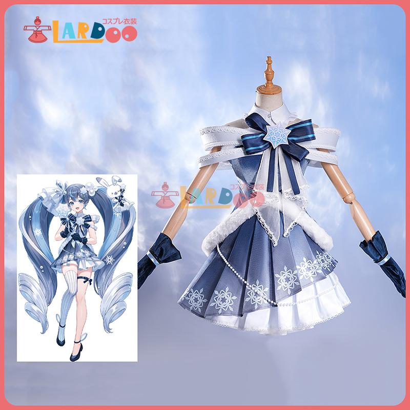 【工場直販 品質保証】 VOCALOID 初音ミク 雪ミク SNOW MIKU 2025 コスプレ衣装 ステッキ付き コスチューム