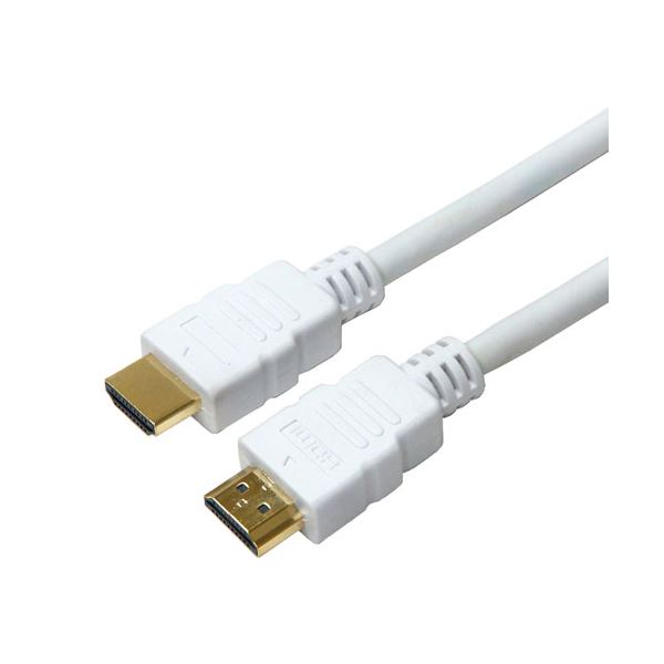 （まとめ）HORIC HDMIケーブル 3m ホワイト 樹脂モールドタイプ HDM30-006WH(×5セット)