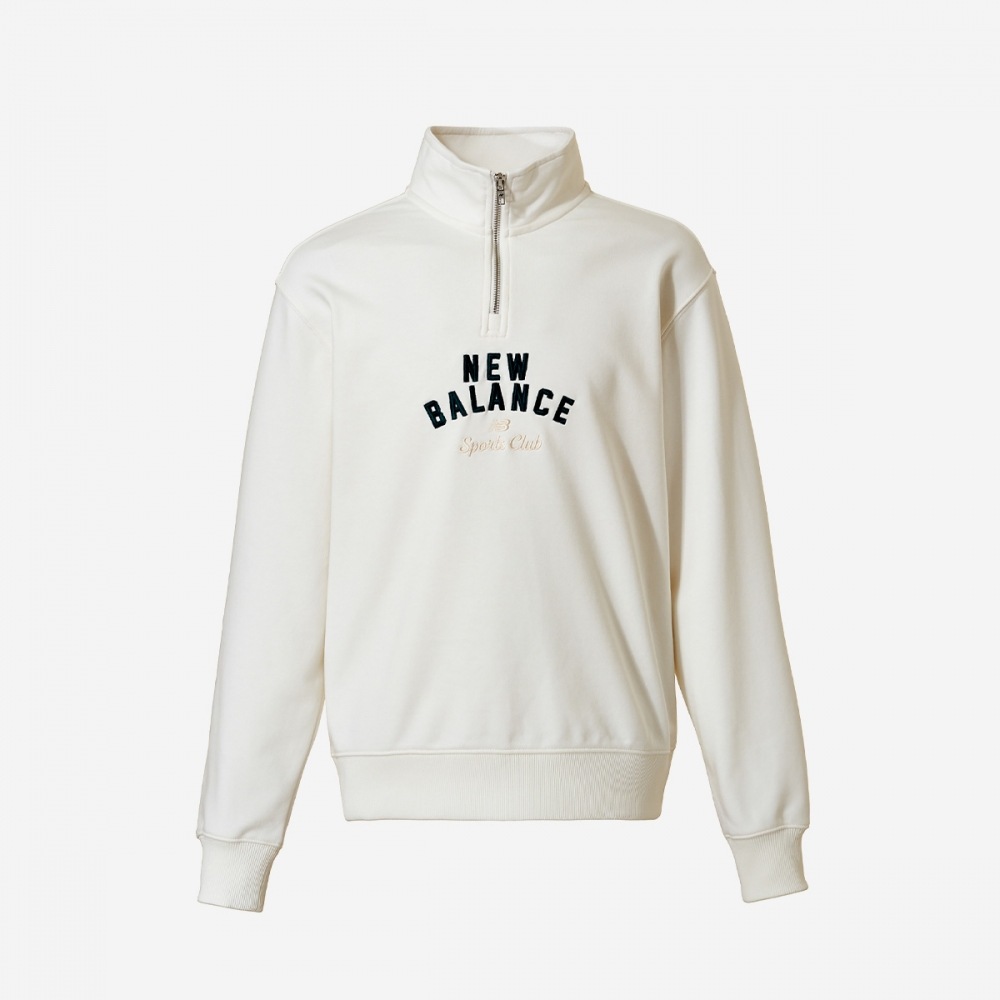 ニューバランスユニスポーツクラブハーフジップ NBNCEB1213-(64) クリーム