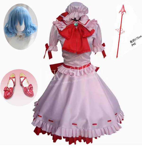 「急速出荷」最低価!格!東方プロジェクト レミリア スカーレット コスプレ 衣装 ウィッグ 靴 道具槍 ハロウィン コスチューム 演出服 アニメ ゲーム