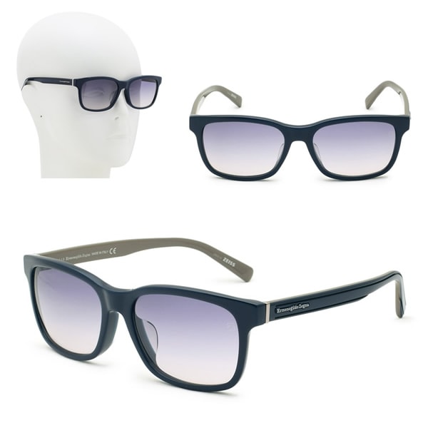サングラス EZ0016-D/S 90B 57 Ermenegildo Zegna ネイビー パープルグラデーション アジアンフィット UVカット メンズ