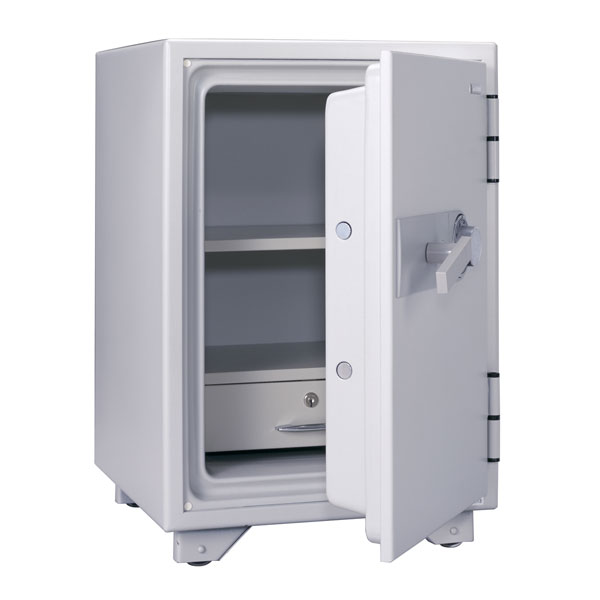 日本アイエスケイ HOME SAFE家庭用耐火金庫 キングスーパーダイヤル耐火金庫 アラーム付 KS-50SDA W ホワイト 1時間耐火性能試験合格 地震 災害 防災