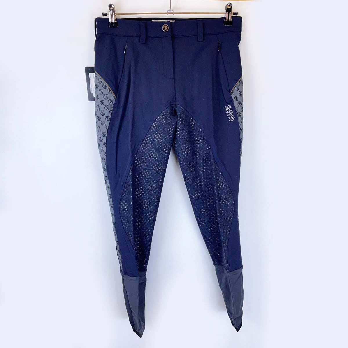 【中古・未使用品】Accademia Italiana アカデミアイタリアーナ キュロット パンツ ワンウェイ パワーグリップ 44 ネイビー 117604 レディース 乗馬 馬術 乗馬ズボン