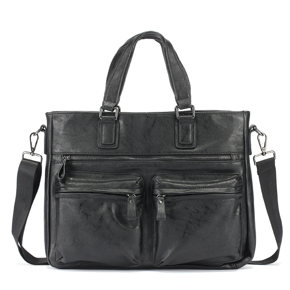 [最安値挑戦]！レザーとメタリックな輝きが高級感をプラス 大容量バッグ ビジネスシーンでもOK ショルダーバッグ 耐久性に優れた素材を使用 トートバッグ メンズ