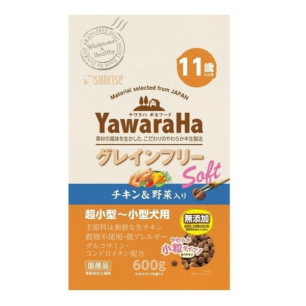 【１０個セット】ヤワラハグレインフリーソフトチキン&野菜入り11歳以上用600g