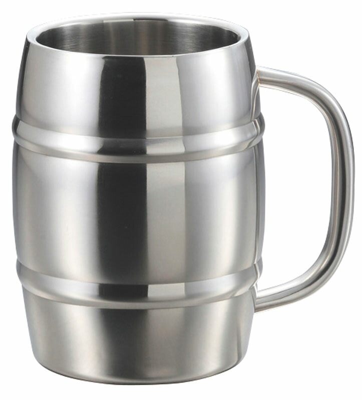 （まとめ買い）ダブルステン 樽型メガジョッキ 1L UH-2001 [x3]