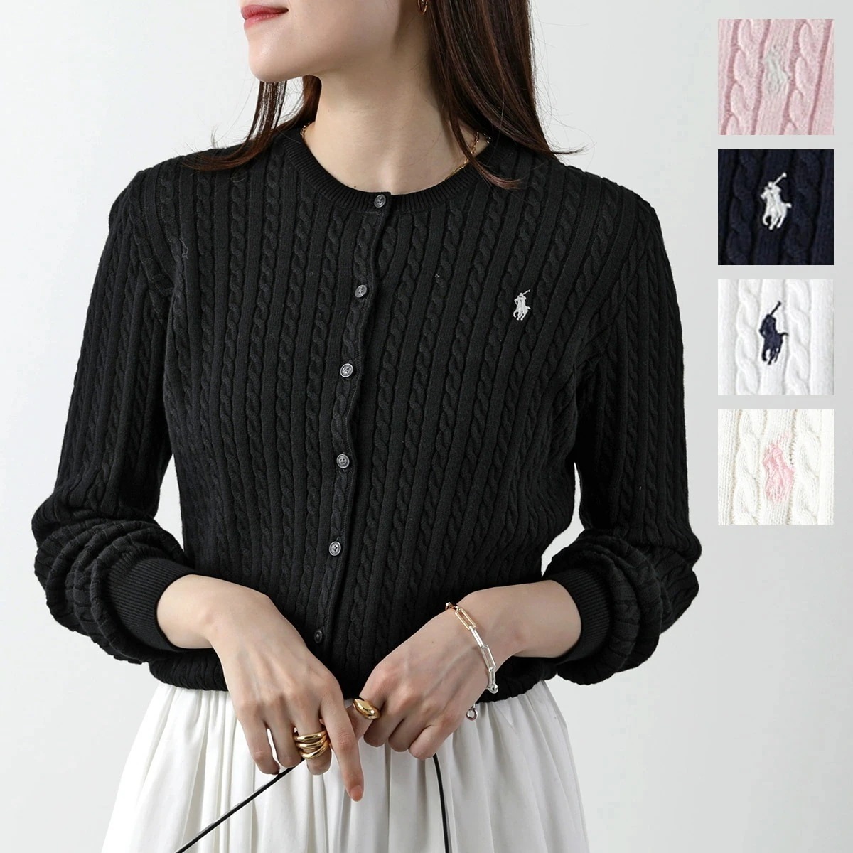 Polo Ralph Lauren KIDS ポロラルフローレン キッズ カーディガン 313543047 レディース ガールズ 長袖 ケーブル ニット コットン