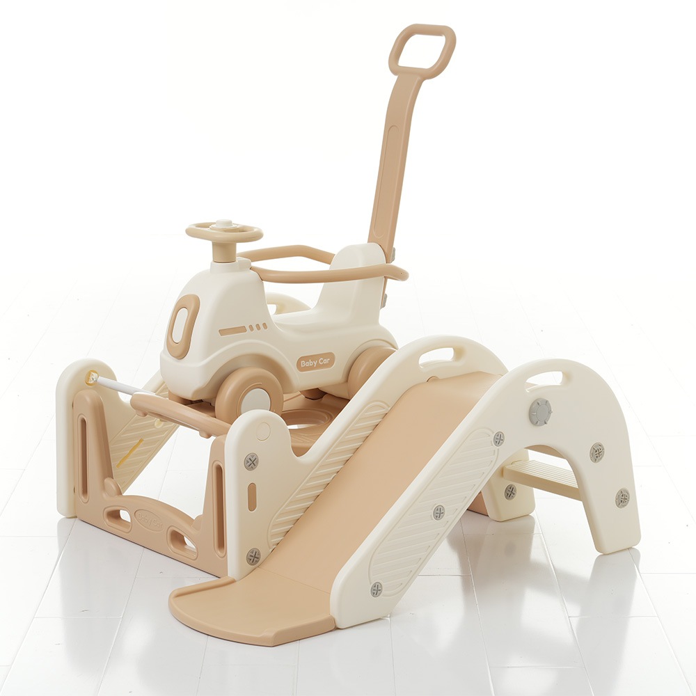 【大好評！最安値挑戦!】滑り台 すべり台 木馬 乗り物 3in1 すべりだい スライダー 室内 遊具 キッズ 子供 誕生日プレゼントGG5583 Beige PolypropyleneG49