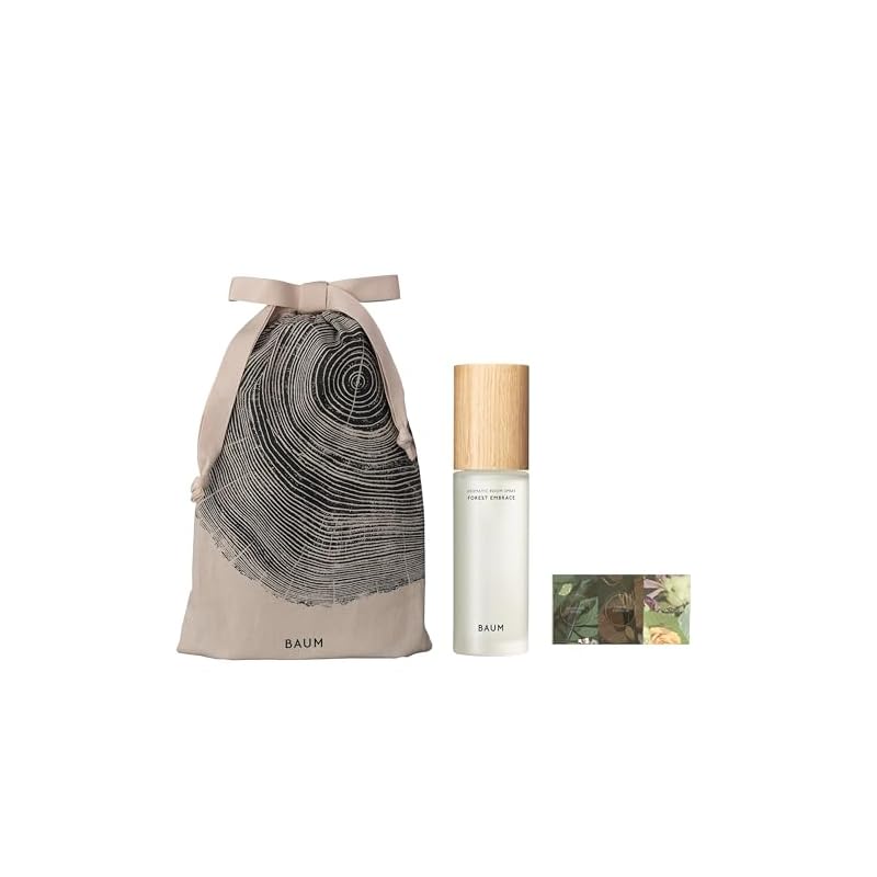 Baum(バウム) ギフトセット アロマティック ルームスプレー 2 + ラッピングバッグ 香りサンプル付き 100mL+30g+オーデコロンサンプル FOREST EMBRACE の香り ラ