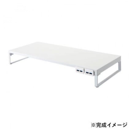 LIHIT LAB.(リヒトラブ) 机上台 幅590mm USB3.0ハブ付 白 A-7334-0