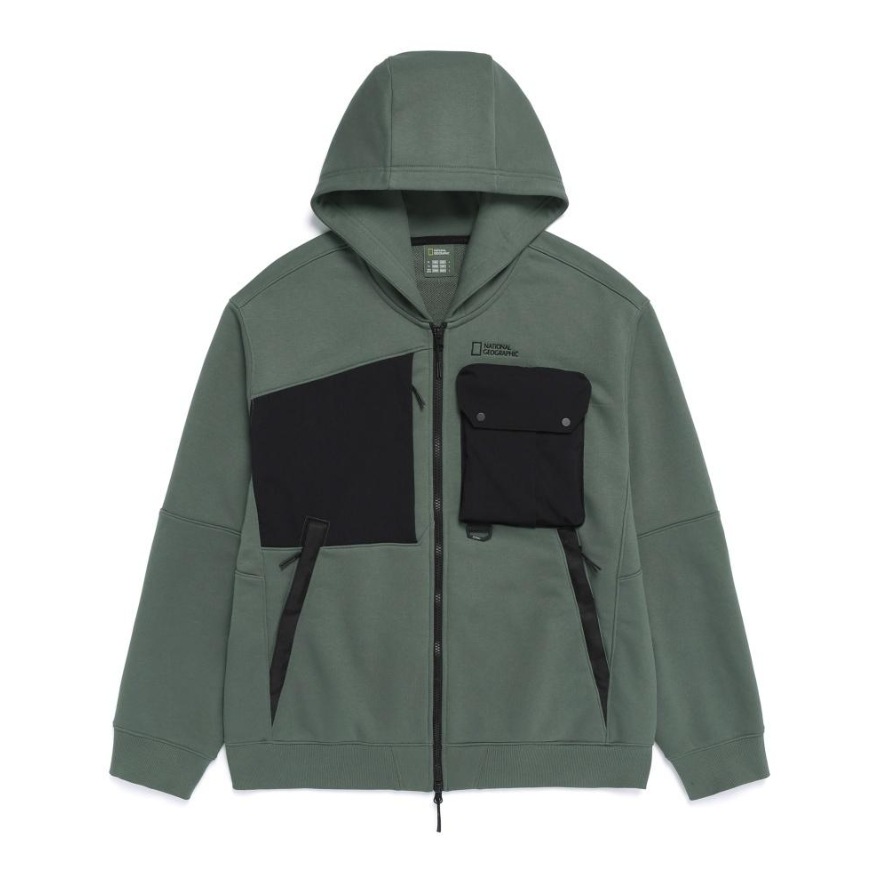 NRN UTILITY SEMI OVERFIT HOODED PULL ZIP-UP (N261MFT510)