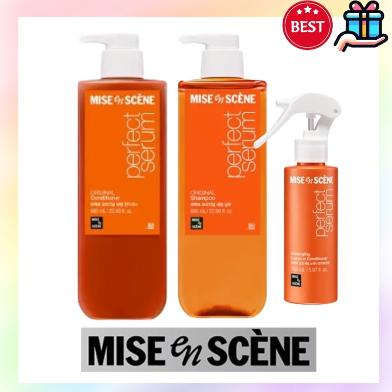 [NEW/新作 シャンプーリンスセット3点セット] オリジナル セラム シャンプー 680 ml + コンディショナー 680 ml+ ノーウォッシュ トリートメント 150ml 洗い流さない セッ