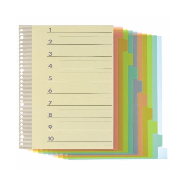 まとめ）TANOSEE インデックス（PP） A4タテ 2穴 6色6山 2組入×