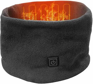 電熱 ネックウォーマー 防寒対策 バイク 全域発熱 USB 即暖 三段階調温 防風 通勤 通学 男女兼用 (グレー M)