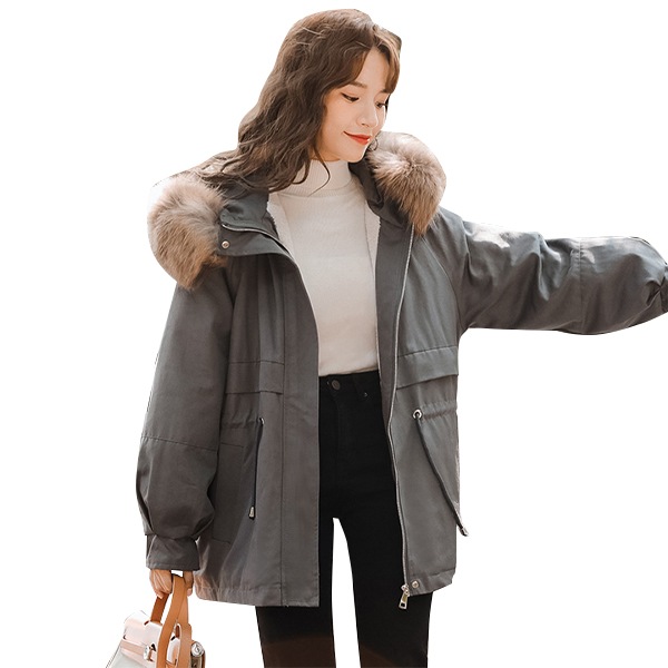 【全品送料無料】 派克服女性2021新型毛襟プラスダウンジャケット ダウンジャケット・コート