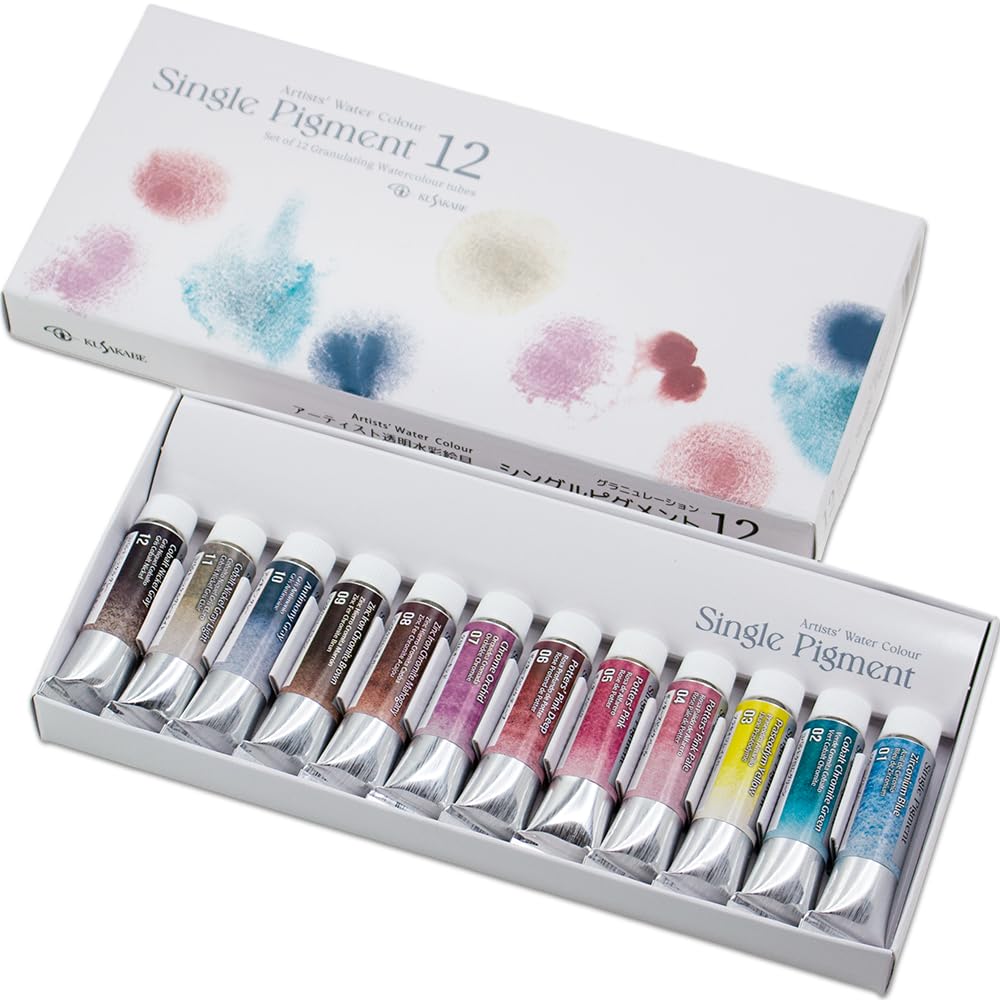 クサカベ(Kusakabe) 水彩絵具 シングルピグメント水彩 グラニュレーション 12色セット 314054