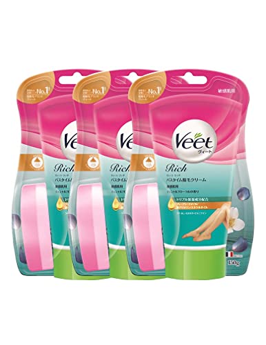 ヴィート Veet リッチ バスタイム 除毛クリーム 敏感肌用 150g 3個 スポンジ付き 脱毛クリーム