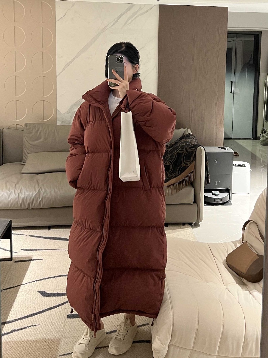 【厚手版】韓国版女性用超ロングダウンジャケット2024おしゃれルーズパンジャケット