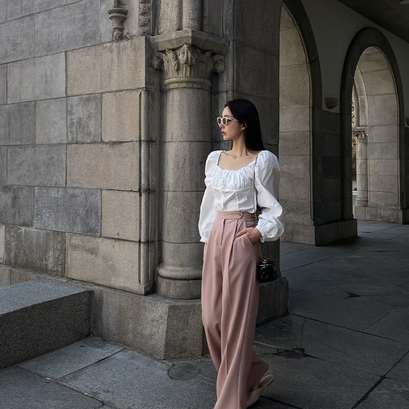 ボトムス パンツ ワイドパンツ 膝下 ロング ロング丈 ワイド ポリエステル コーデュロイ かわいい 大人可愛い シンプル カジュアル 大人 おしゃれ お洒落