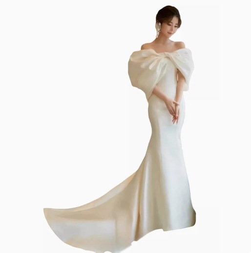 サイズ豊富 選べる5タイプ シアー切替え ワンピース ドレス 膝下 ロング マキシ 半袖 ボリューム袖 オープンショルダー ラウンドネック オフショルダー フレア レース チュール ハイウエスト 5,169円