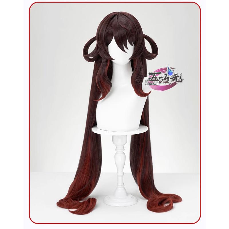 【Q10最安値*人気商品】Comic Market（コミケ） レディース ウィッグ コスプレウィッグパーティー　原神　コスプレ　胡桃　残雪に咲く紅　海灯祭　ウィッグ