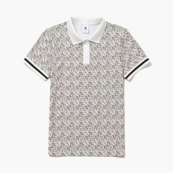 ゴルフ半袖Tシャツ KQF GQ122LTS33-BEGE 女性ヘリテージパターン半袖カラーTシャツ / ベージュ