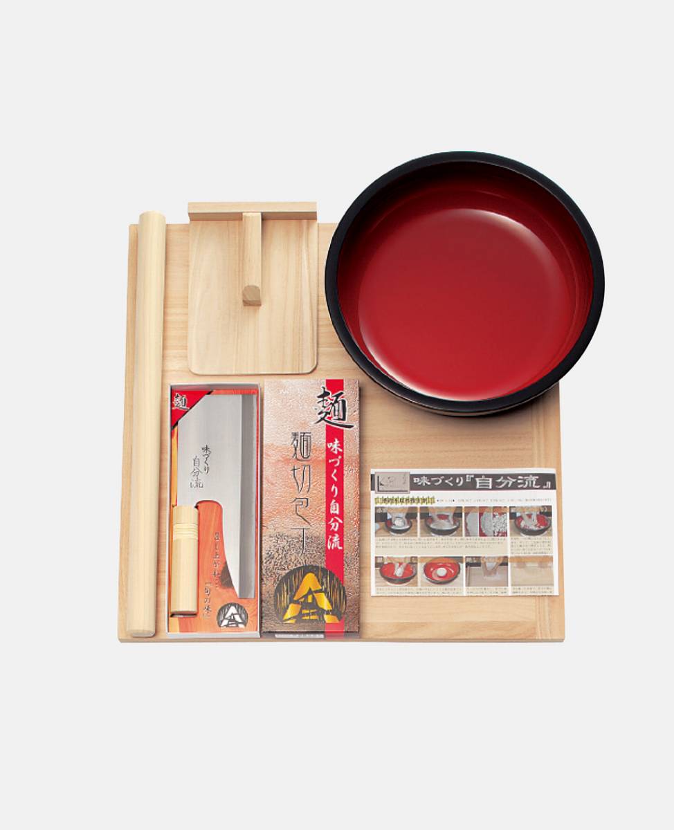 家庭用麺打ちセットＢ（そば作り方説明書付） 3人分程度の蕎麦うどん打ちに最適のサイズです！ A-12