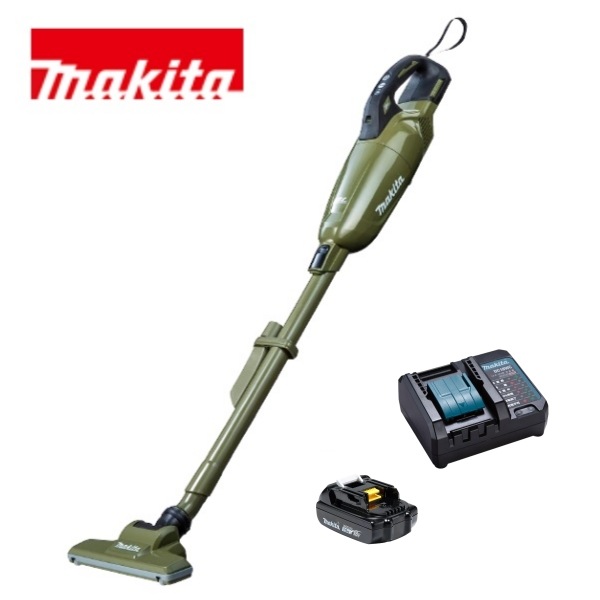 当店だけ！バッテリー充電器も1年保証! マキタ コードレス掃除機 18V カプセル式 オリーブ CL284FDZO + 軽量バッテリー BL1815N + コンパクト充電器DC18WC 充電式