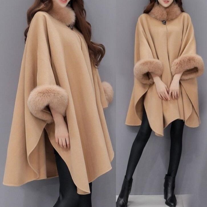 レディース ポンチョコート ファーコート 毛皮コート フェイクファー コート 体型カバー