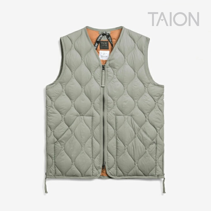 ミリタリー Vネック ダブル ジップ ダウン ベスト ソフトシェル/ダークセージグリーン（001ALSZML）