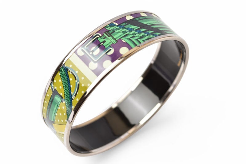 バングル/ブレスレット エマイユGM バングル パープル/グリーン/レッド ベルトモチーフ【中古】