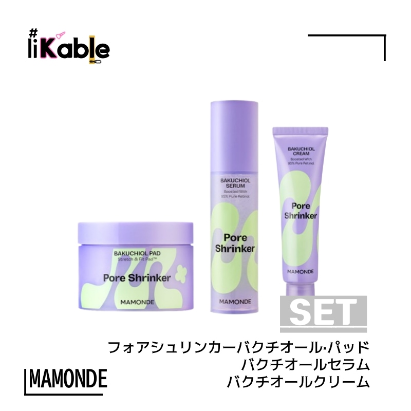 [SET] ポアシュリンカー バクチオール パッド 70枚 + バクチオール セラム 50ml + バクチオール クリーム 60ml