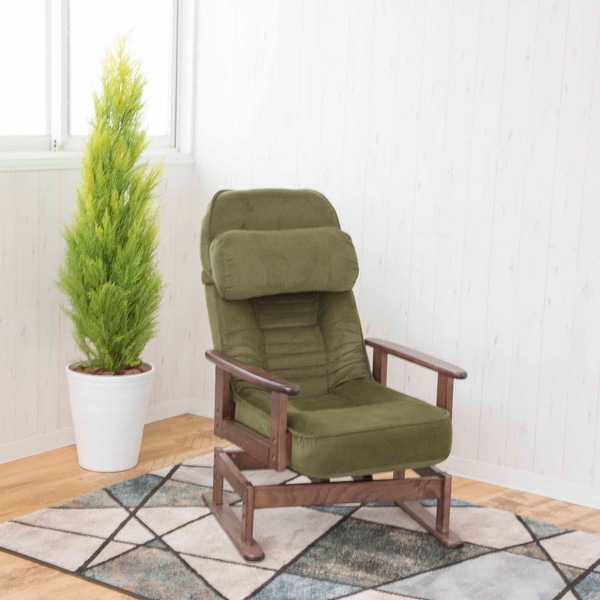 サンハーベスト SP-823GN 折り畳み式木肘回転座椅子 GNグリーン メーカー直送