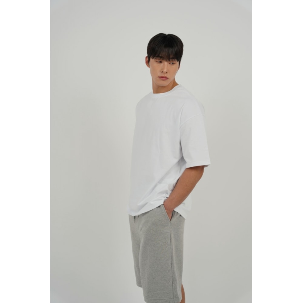 ROUGH ATHLETIC ヘビーコットン 無地 オーバーフィット Tシャツ -White