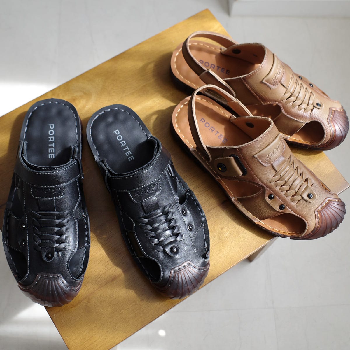 本革2WAYアウトドアサンダル メンズ