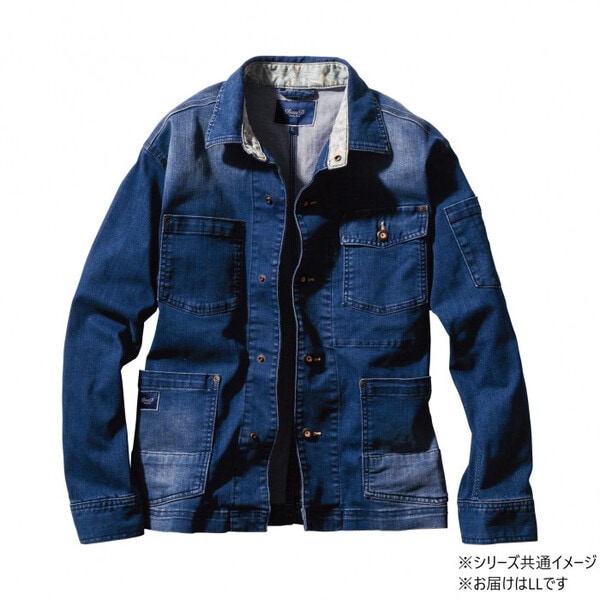 1472-10 長袖カバーオール LLサイズ ミッドインディゴ(557) Dandy Dad