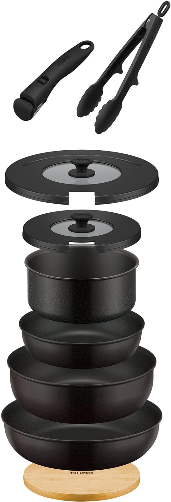 サーモス デュラブルシリーズ 取っ手のとれるフライパン9点セットAA IH対応 ブラック KSA-9A BK 15,847円