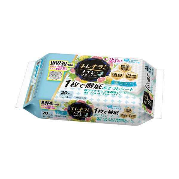 （まとめ）大王製紙 エリエール キレキラ！シトラスミントの香り つめかえ用 1パック（20枚）20セット