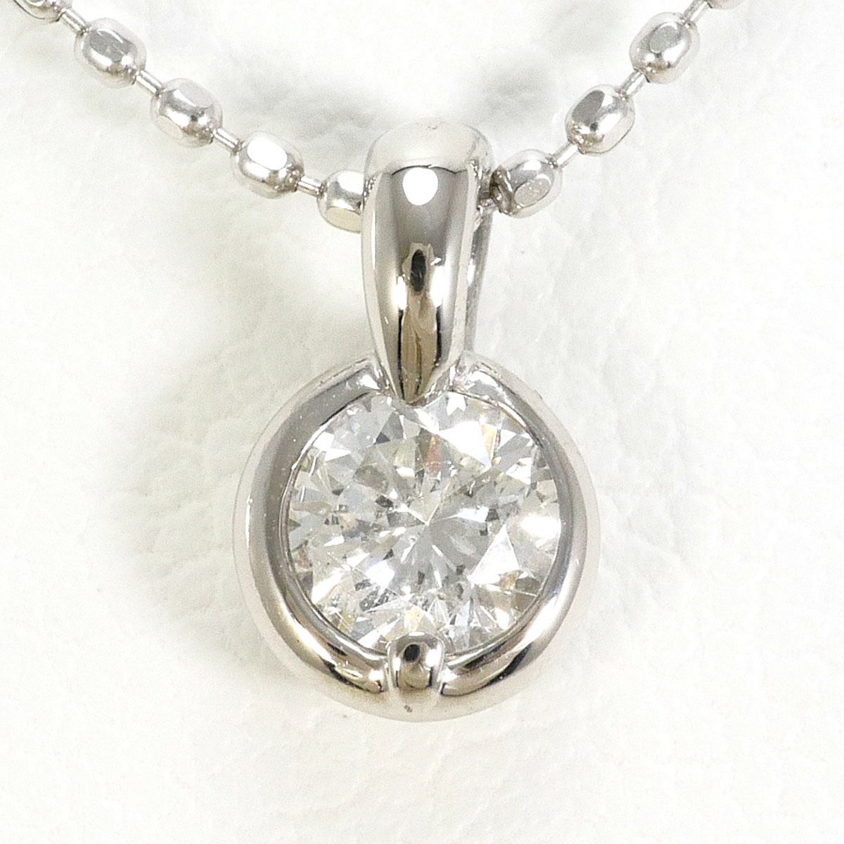 PT プラチナ PT850 プラチナ ネックレス ダイヤモンド 0.20ct 総重量約2.3g 約39cm 中古