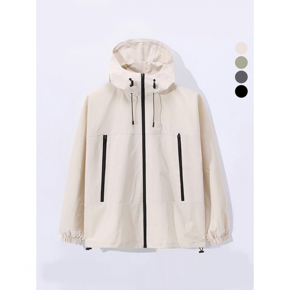 (ジュアンス) オーバーフィットフード付きウインドブレーカーゴルフコアジャンパー DRJP7267