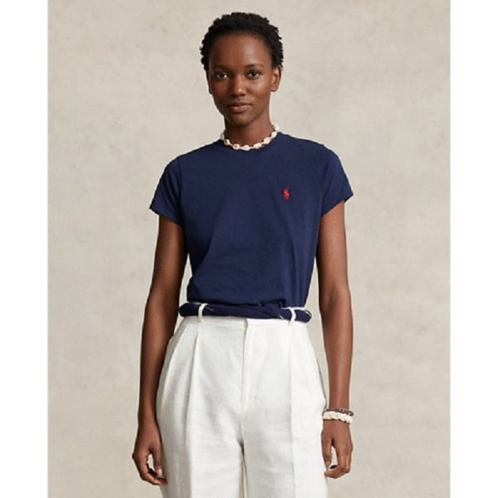 ポロラルフローレンレディースコットンジャージークルーネックTシャツ (WMPOKNINCU20702410)